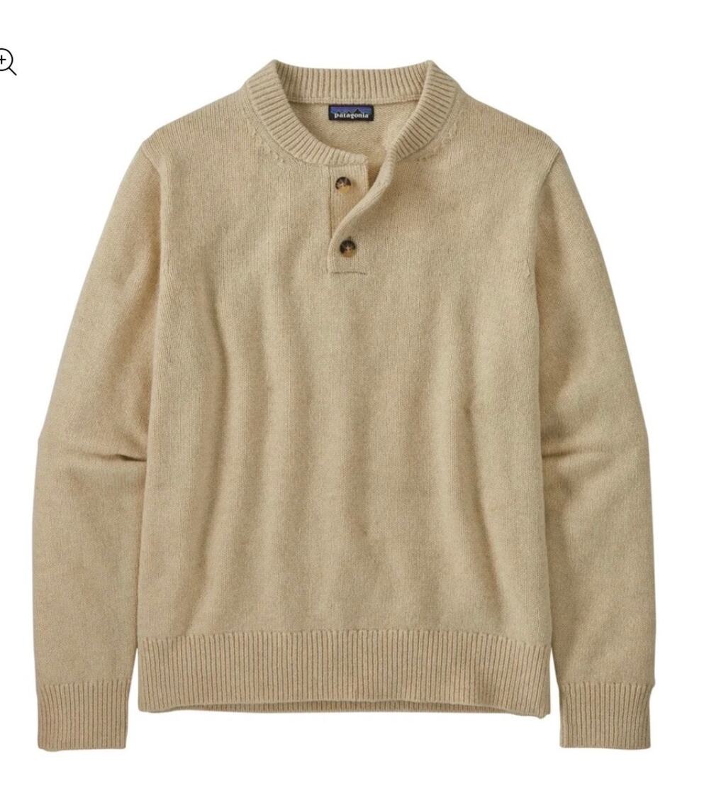 Patagonia Recycled Wool Sweater Buttoned Pullover Ivory Men Size Large